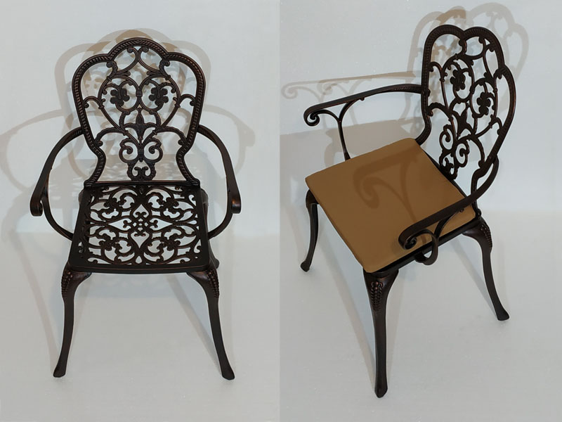 Кованое кресло Корсика new литое из чугуна и алюминия, садовая мебель из металла для дачи, литая мебель из чугуна и алюминия для таунхауса и кафе
