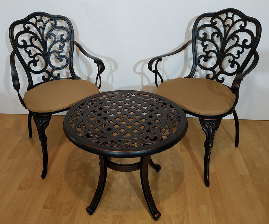 Садовая мебель из металла, столик и стулья металлические для дачи и сада, чугунная мебель из литого алюминия, столы и стулья из металла для кафе, 