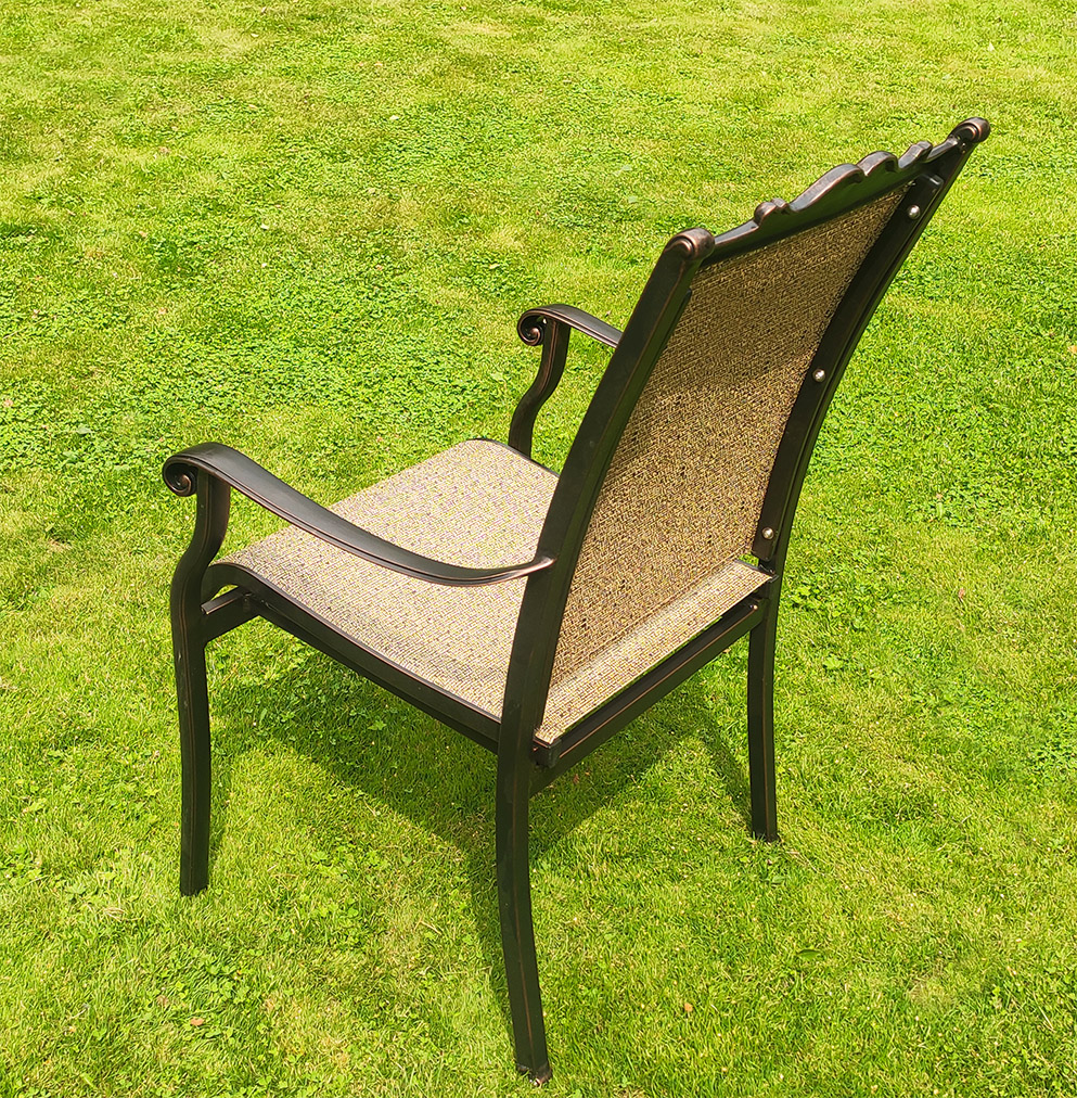 Садовое кресло из литого алюминия с плетением, шезлонг текстилен премиум, кованая мебель для дачи с ротангом, плетеные кресла в загородный дом и беседку