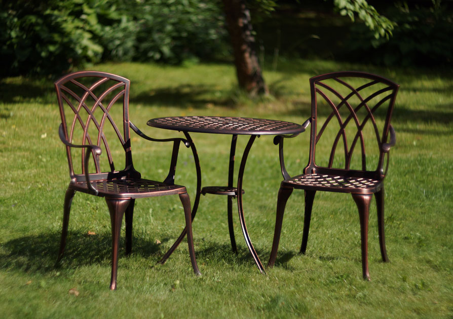Кресло металлическое из алюминия Конвессо, мебель из металла для сада, чугунное садовое литьё, литая мебель из алюминия, кованая садовая мебель металлическая