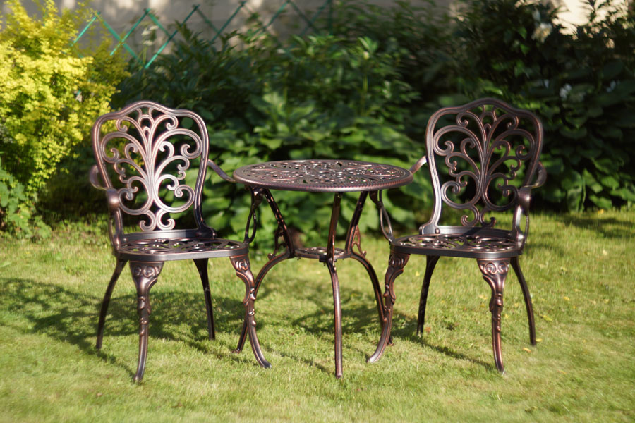Садовая мебель из литого алюминия, мебель для сада из металла, металлические столики и стулья для улицы, мебель для летних веранд кафе