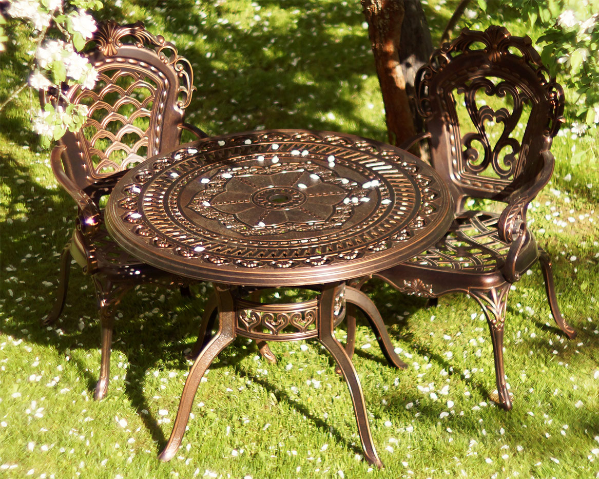 Легкосплавные столы и стулья для дачи, ажурная садовая мебель из металла, круглый стол для сада, мебель для сада, дома кафе, кованая мебель от производителя, столы и стулья для летних кафе, чугунная мебель