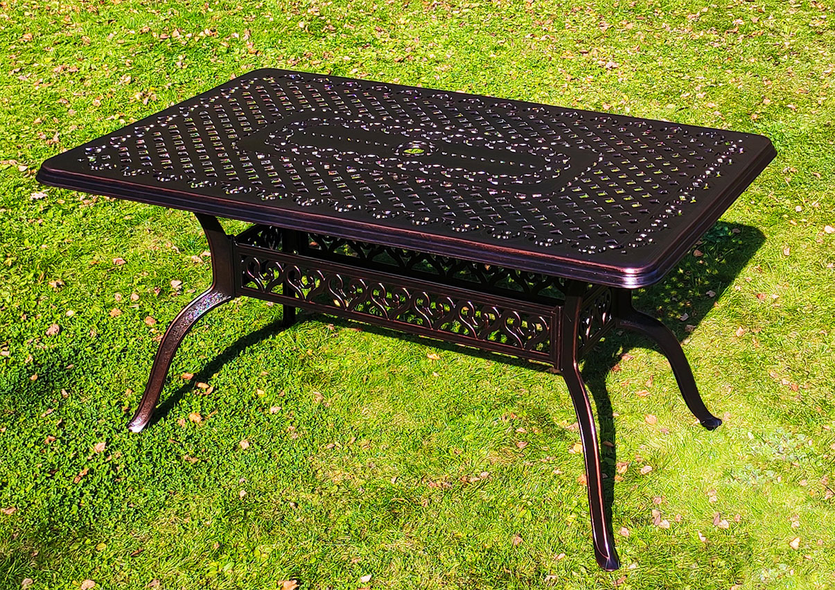 Обеденный стол из металла для сада, мебель для летних кафе, кованый стол из литого алюминия, уличная мебель HoReCa
