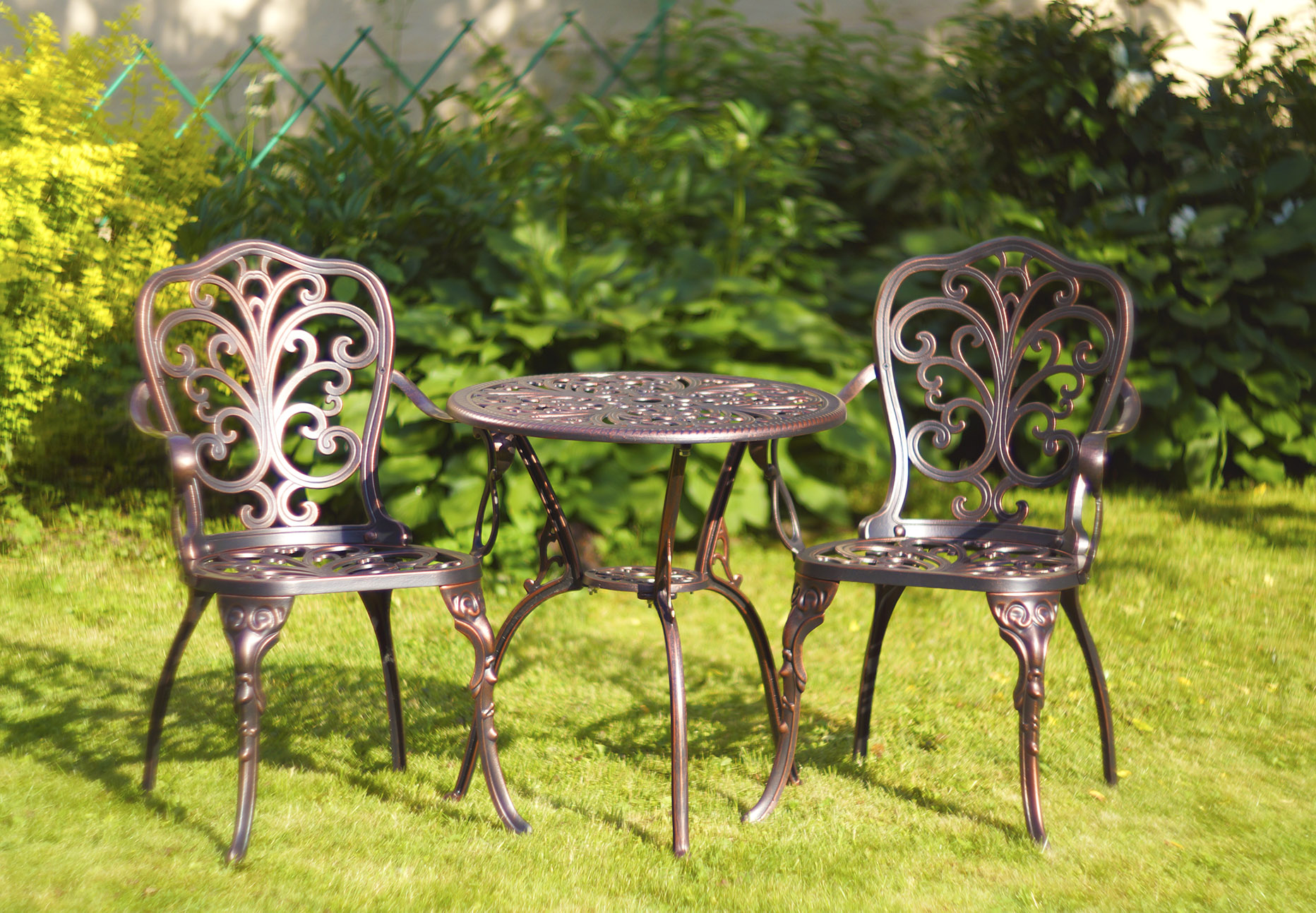 Мебель для улицы из литого алюминия, Столы и стулья из металла для сада и дачи, чугунная мебель, уличные столы и стулья для кафе
