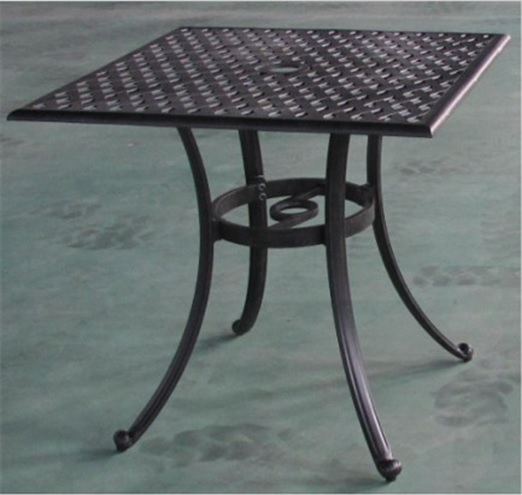 Стол для кафе металлический алюминиевый литой Конвессо, обеденный стол на улицу для дачи из металла, мебель из алюминия для сада