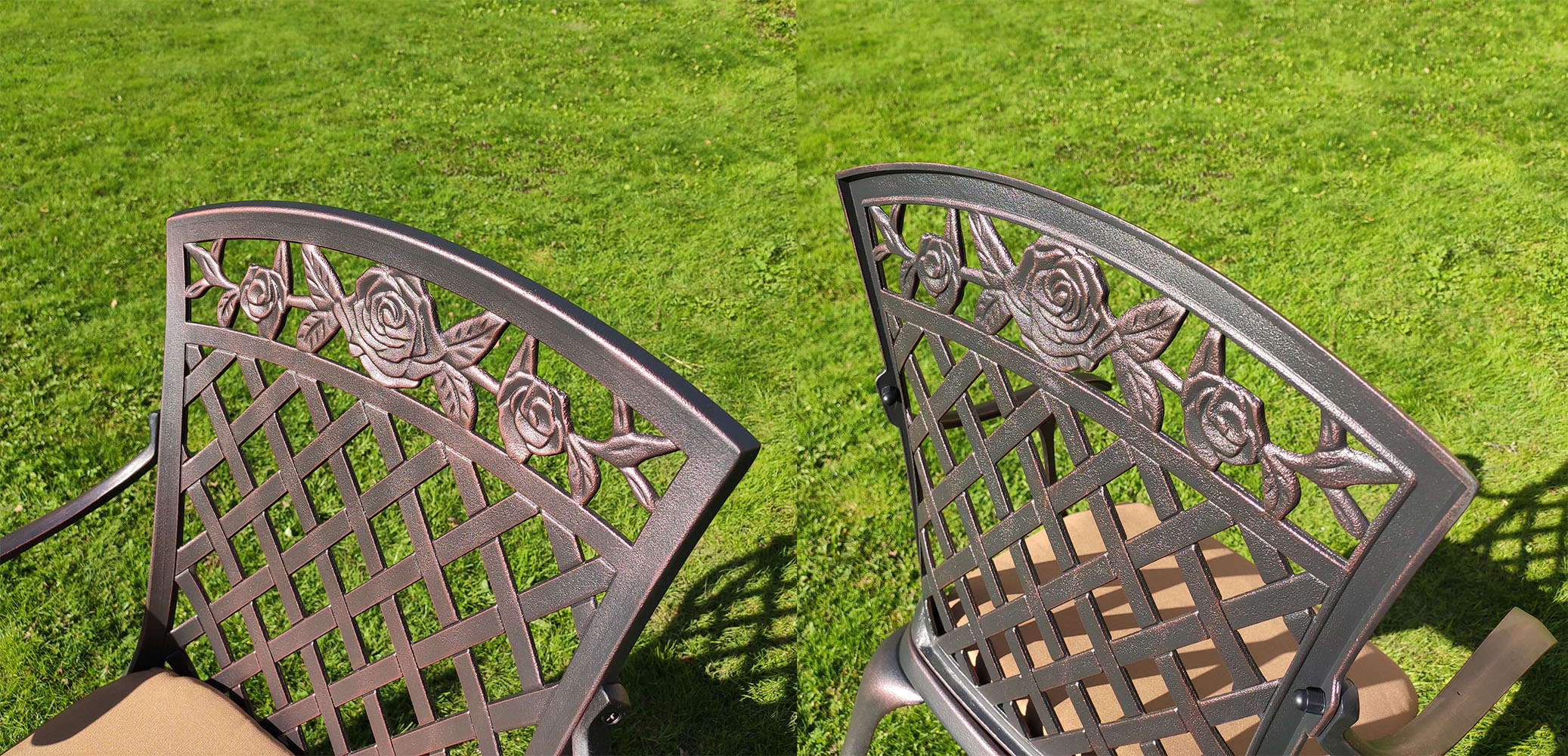 Литое алюминиевое кресло для сада и дачи, кованая мебель в беседку, уличный стул для сада из металла, чугунные столы и стулья, ажурная мебель для кафе металлическая уличная