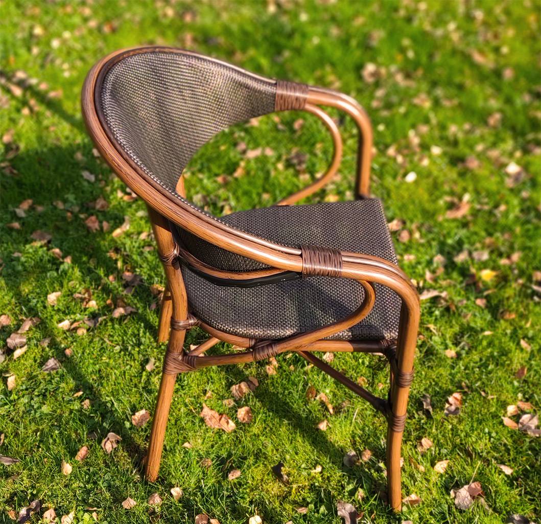 Садовое кресло с плетением из ротанга, стул в сад на дачу, мебель для кафе, кресло в беседку, мебель из ротанга