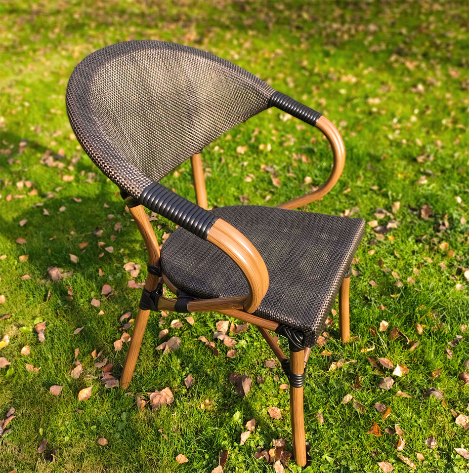 Садовое кресло с плетением, мебель из ротанга для сада, столы и стулья на веранду и в беседку, плетеная мебель для кафе, штабелируемые уличные кресла, мебель ротанг
