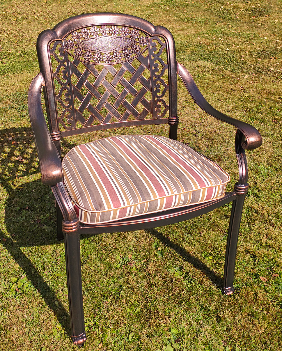 Металлический стул для летних кафе, кованая мебель из литого алюминия для дачи, садовое кресло из металла на веранду, чугунная мебель, Кресло Зефир металлическое алюминиевое
