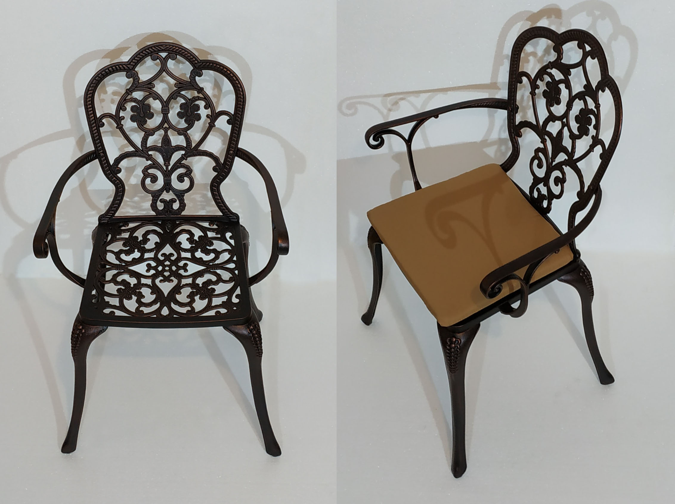 Кресло Корсика литьё, металлические стулья на дачу, садовая мебель из металла, кресло металлическое для сада чугунное литьё, мебель для летних кафе