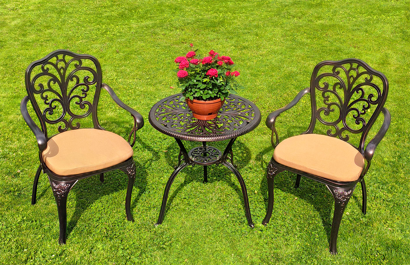 Ажурное садовое кресло прованс, комплект уличной садовой мебели, кружевной стол и кресла для дачи и сада, мебель для летних веранд кафе и ресторанов, чугунная мебель