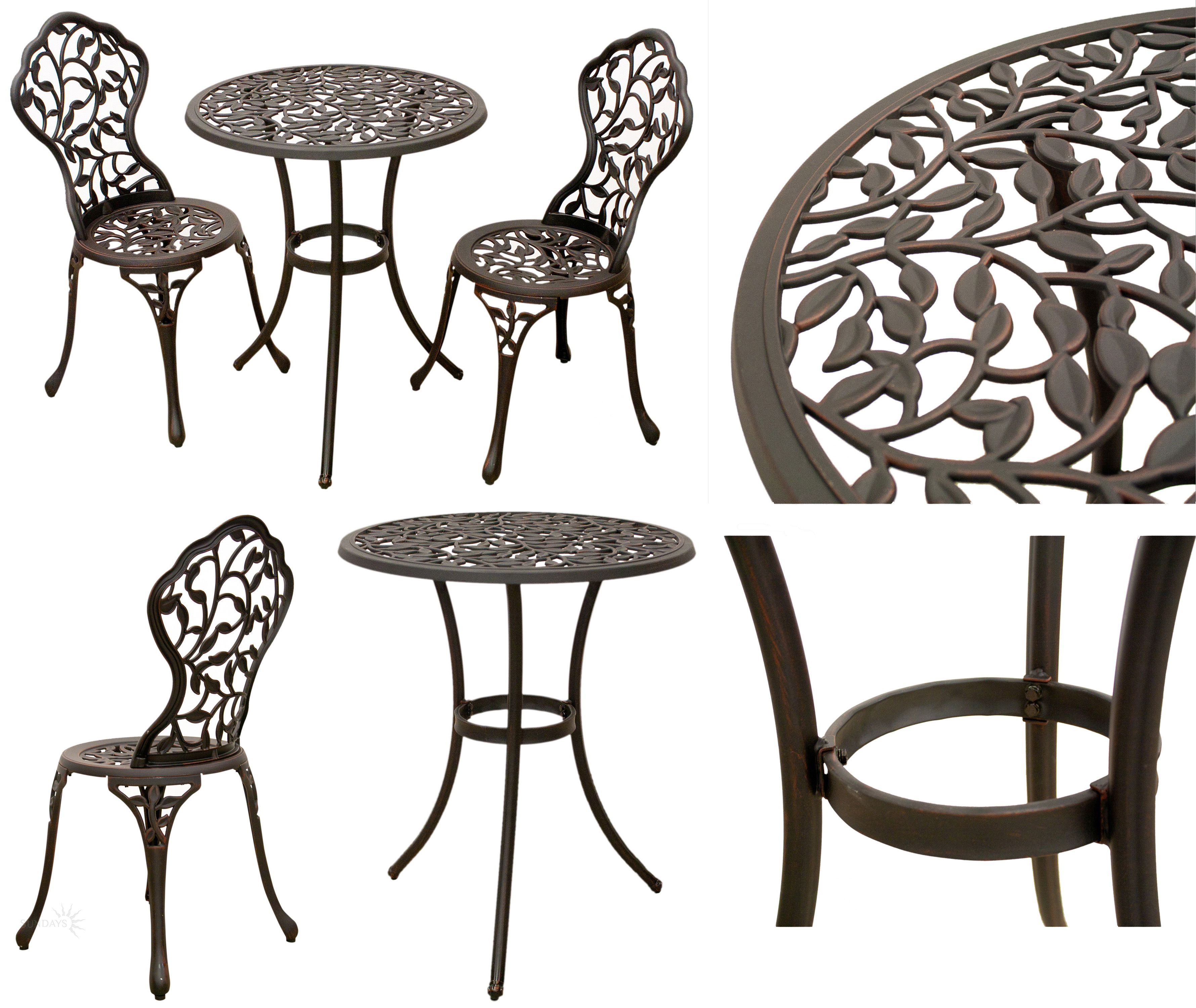 Литая мебель из алюминия Лиана. Легкосплавное литье. Мебель на балкон литые столы и стулья для двориков патио. Мебель для барбекю.
