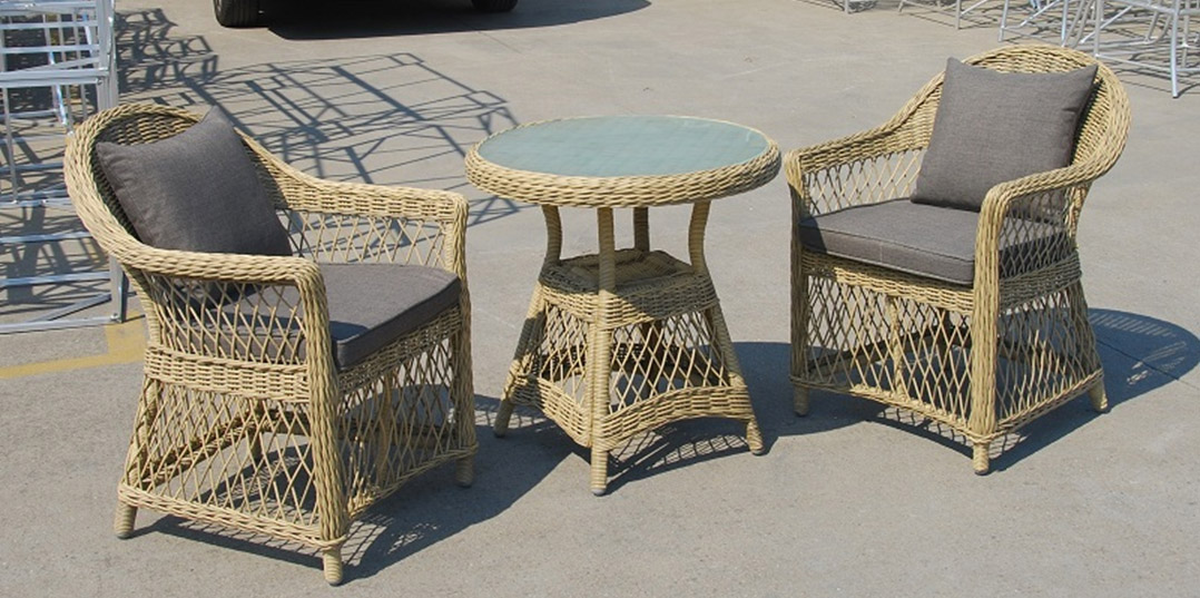 Садовая мебель из ротанга, чайный комплект плетеной мебели для дачи, кресла и стол с плетением ротанг, мебель для кафе и домов отдыха