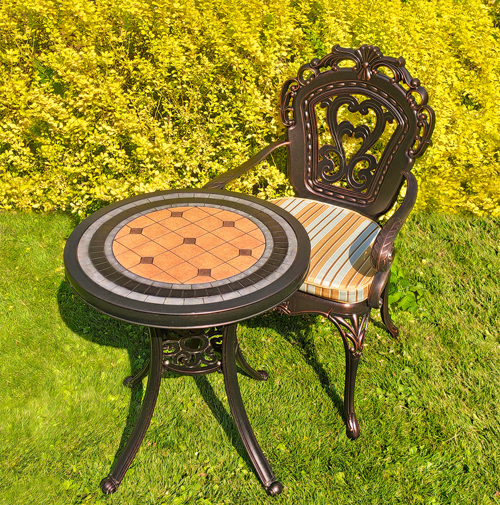 Чугунное кресло и стол для сада, кованая мебель в беседку на дачу, круглый садовый стол из металла, мебель из литого алюминия от производителя, столы и стулья для летних кафе и пансионатов