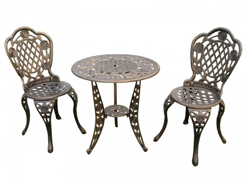 садовая мебель металлическая, мебель для улицы из алюминия, литые столы и стулья, чугунная мебель, мебель патио бистро, 
