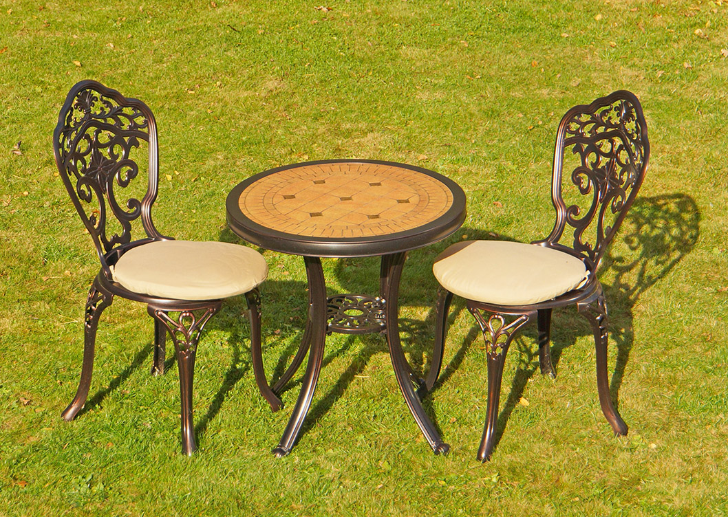 Круглый металлический стол на балкон, мебель из литого алюминия для дачи и сада, чайный комплект садовой мебели, столы и стулья бистро, чугунная мебель патио