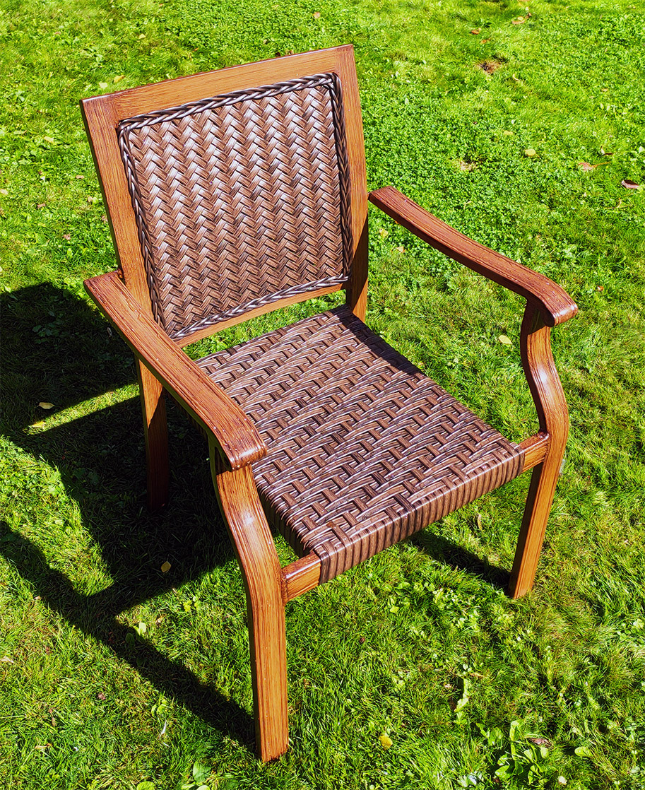 Плетёное садовое кресло, мебель для кафе, кресло из искусственного ротанга, стул плетёный в сад для дачи, уличная ротанговая мебель.